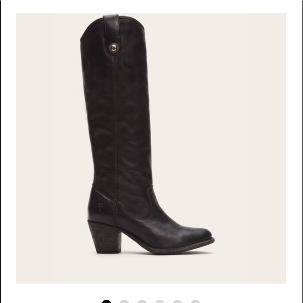 FRYE Black Jackie leather riding boots 7